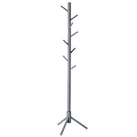 VASAGLE Coat Rack Free Standing with 8 Hooks, Solid Wood Coat Tree Entryway Organizer for Clothes, Hats, Handbags, Umbrella, Gray URCR04GY Gray URCR04GY
