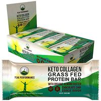 Keto Bars - Grass Fed Collagen with Organic Almond Butter.12 Pack Keto Protein Bar Snacks No Gluten and 1g Sugar. 4 Delicious Flavors Ketogenic + Paleo Perfect Snack Bar. Chocolate Chip Cookie Dough