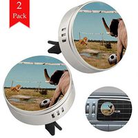 Elephant Lion Football 2 pcs silver Car Essential Oil Diffuser Vent Clip Aromatherapy Diffuser Locket Air Freshener with 4 Refill Pads 1.33x1.83in