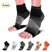 Compression Socks Sleeves (2 Pairs) for Heel Pain Relief, Best Compression Foot Sleeves Socks with Arch Support for Plantar Fasciitis, Heel Pain, Foot & Ankle Support. Injury Recovery for Sports