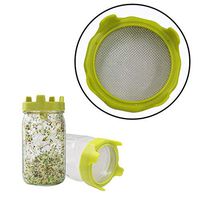 Xisheep Germination Cover, Filter Mason Can Lid Sprouting Net Cover Bean Sprouts Filter Kitchen Dining Bar Home Decorations, for Home DIY Day Green
