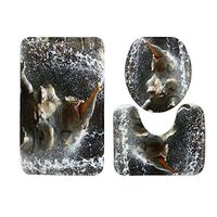 Occitop 3pcs/Set Soft Absorbent Bathroom Rug Set Non Slip Carpet Bath Mats, Floor Rugs,Contour Rug,Lid Covers