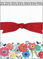 Birds & Colorful Flowers Chunky Thick Bow Notepad, 150 sheets
