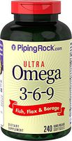 Piping Rock Ultra Omega 3-6-9 Fish, Flax & Borage 240 Quick Release Softgels