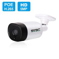 5MP POE Camera, SV3C One-Way Audio Security Camera, 5 Megapixels HD Night Vision Outdoor Surveillance Cameras, Motion Detection Video Camera, IP66 Waterproof IP Camera, Home CCTV, ONVIF Outside Camera