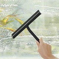 SAQIMA Silicone Scraping Window Cleaning Window Cleaner Glass Mirror Floor Cleaner Bathroom Cleaning Tool Kitchen Necessity (Black)