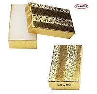 Gift Box - Cotton Filled Box (Gold Foil) 2.5"x1.5"x7/8"# 21 Pack of 24