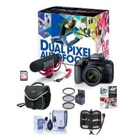 Canon EOS Rebel T7i DSLR Video Creator Kit with EF-S 18-55mm IS Lens, Rode VideoMic Go, 32GB SD Card - Bundle With Camera Case, 58mm Filter Kit, Memory Wallet, Cleaning Kit, Software Package