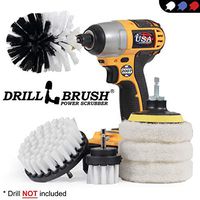 Drillbrush - Rotary Drill Brush Cordless Scrubber - Auto Brush Cleaning - Detail Brush Set - Upholstery Cleaning - Bathroom Cleaning Supplies - Drill Brush Pads - Shower Door Cleaner - Cleaner Pads