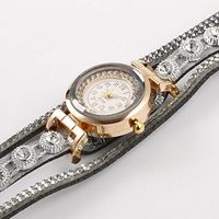 Idomeo Women Fashion Casual Decor Round Rhinestone Bracel Batteries