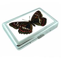 Perfection In Style Metal Silver Cigarette Case Vintage Butterfly Design 009