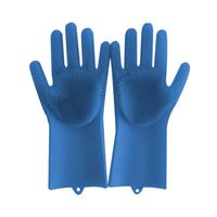 QJSDM Brush Cleaning Tools 1 Pair Silicon Dish Scrubber Rubber Gloves Food Grade Cleaning Sponge Lazy Dishwashing Brushs Silicone Gloves Clean Brush,Blue