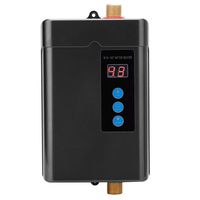 Jimfoty Electric Tankless Water Heater, Mini Instant Water Heater Hot Water Heater, Christmas Water Heater for Bathroom Kitchen, Easy to Install(Black US Plug 110V 3000W)