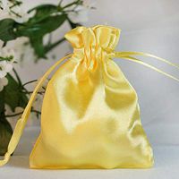 Tableclothsfactory 12PCS Gold Satin Gift Bag Drawstring Pouch Wedding Favors Bridal Shower Jewelry Bags - 3"x4"