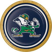 Club Pack of 96 Green and Black Disposable Notre Dame Party Luncheon Plates 7"