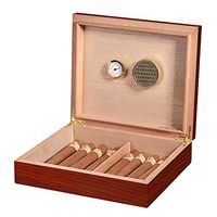 Cigar Humidor Case, Humidor Cigar Box with Hygrometer and Humidifier, Cedar Lined Cigar Case Hold 25 Cigars