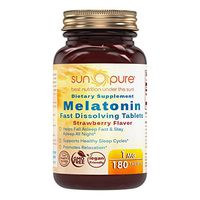 Sun Pure Fast Dissolving Melatonin, 1mg - Strawberry Flavor, 180 Tablets