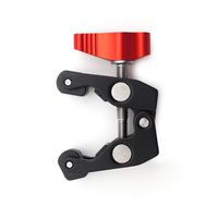 Super Clamp with Red Knob, Crab Claw Magic Arm Clamp with 1/4" and 3/8" Thread Hole for DSLR Camcorder Tripod Monitor Video Light