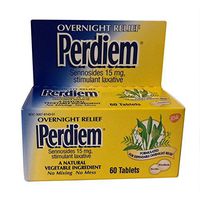 Perdiem Sennosides Stimulant Laxative Pills, Overnight Relief, 60-Count Bottles (Pack of 2)