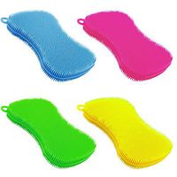 Kuhn Rikon Stay Clean Scrubber Sponge, Set Of 4, Neon Colors