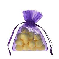 Sheer Organza Favor Pouch Bags, 12-Pack (3" x 4", Purple)