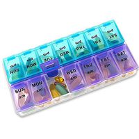 Weekly Pill Organizer - 7 Day AM/PM Twice a Day | Pills Planner Case with Large Compartment | BPA Free Travel Medicine Box for Medication, Vitamins & Fish Oil Supplements