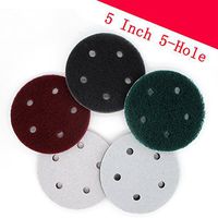 5 Inch 5 Holes Multi-purpose Industrial Scouring Pad Hook and Loop, 240 to 800 Grit Heavy Duty Nylon Cleaning Cloth (Pack of 15) (800 grit)