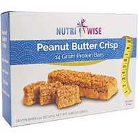 NutriWise - Peanut Butter Crisp Diet Bars | Low Sugar, Low Carb, Low Fat, High Protein, Gluten Free - 2 Box Pack - 14 Units