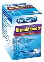 PhysiciansCare by First Aid Only Motion Sickness Pills (Dimenhydrinate), 50 Packets of 2 Tablets