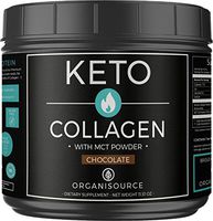 Keto Collagen Protein with MCT Oil Powder by Organisource | Chocolate Drink Mix | Pure High Quality Grass-Fed Peptides, All Natural Low-Carb Complex | Fortifies Ketosis, Ketogenic Diets | 20 Servings