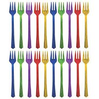 Amscan Jewel Tone Plastic Cocktail Fork Food Tasting Party Tableware and Cutleries