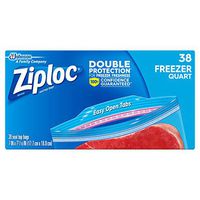 Ziploc Freezer Bags, Double Protection with Easy Open Tabs, Quart, 38 Count, Pack of 3 (114 Total Bags)