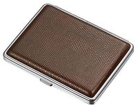 Visol Jack Brown Leather Cigarette Case - Holds 20 100mm Sized Cigarettes