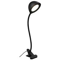 Lelife Clip On Light Reading Lamp,Sturdy Gooseneck,2 Brightness Level,5W,Perfect LED Desk Lamp for Reading,Could Be Powered by USB Or Power Bank(Adapter Included) Cool White Light