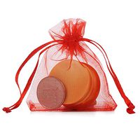 100 Pcs 5x7 Inches Red Sheer Organza Gift Bags with Drawstring Bulk,Wedding Party Christmas Favor Baby Shower Bags,Small Mesh Jewelry Wrap Pouches,Cookies Chocolate Candy Bag for Kids Birthday