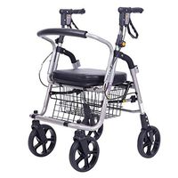 Folding Rollator Walker - 4 Wheel Lightweight Medical Rolling Walker with Seat & Bag-Mobility Aid for Adult, Senior, Elderly,Disabled - Drive Transport Walker with Wheels Fold Up Travel Walker,Black