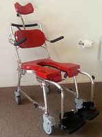 GO-Anywhere Commode'n Shower Chair - Adjustable Red Upgrade 1-5/8" Cushions