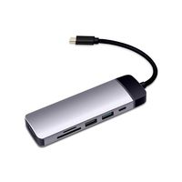 USB C Hub, 6-in-1 USB C Adapter with 4K HDMI, Ethernet Port, 1 USB 2.0 Port, 1 USB 3.0 Port, SD/TF Card Reader, USB-C Power Delivery, for MacBook Pro and Other Other Type C Laptops (6 in 1 Type C Hub)