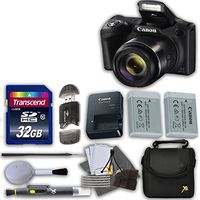 Canon PowerShot SX420 is (Black) with 42.0X Optical Zoom and Built-in Wi-Fi with 32GB High Speed Memory Card & Extra Battery + Accessory Bundle (12 Items)