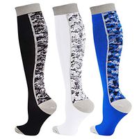 3 Pairs Compression Socks Women Men 20-30mmHg Graduated Knee High Stockings-L/XL