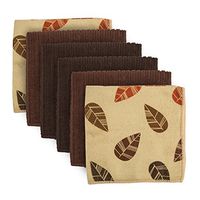 DII Microfiber Cleaning Towels Perfect for Kitchens, Dishes, Car, Dusting, Drying Rags, 12 x 12, Set of 4 - Taupe Leaves