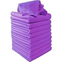 5 PCS Microfiber Square Water Absorption Not Falling Hair Car Cleaning Towel (Purple)