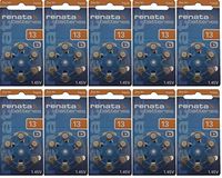 60 Renata Size 13 Hearing Aid Batteries Zinc Air Batteries Brand New