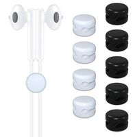 Earphone Wire Slider, iMangoo [10 Pack] Universal 2mm Hole Slide Block Headphone Cable Splitting Chuck Earbuds Sliding Divider Earphone Cord Branching Accessories Mini Slider Black & White