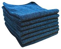Micro Detailers 24 PREMIUM Grade Plush Microfiber Cleaning Cloth by 16"x16" - Highly Absorbent Auto Detailing Towels (Navy Blue)