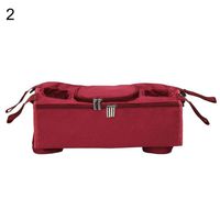Ugthe Infant Bag Baby Stroller Tray Pram Hanging Organizer Diaper Bag with Bottle Cup Holders - Red