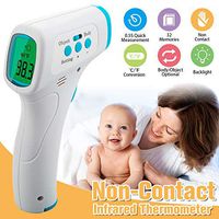 Forehead Thermometer,Infrared Digital Thermometer Professional Precision Non Contact Medical Thermometer with LCD Backlit Display Accurate Forehead and Ear Thermometer for Baby Kids and Adults,Blue