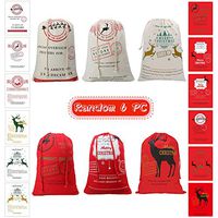 Christmas Bag Santa Sack Canvas Bag For Gifts Santa Sack Special Delivery Extra Large Size 27.5"x19.5" (6 Random)