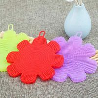 Food Grade Silicone Dishwashing Sponge Brush Antibacterial Vegetable Pan Cleaning Pad 2018 - Sponges Scouring Pads