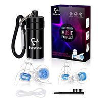High Fidelity Concert Ear Plugs, Eargrace 2 Pairs Hearing Protection Noise Reduction Musicians Ear Plugs with Aluminum Carry Case for Musicians, DJ, Festival and Loud Events(NRR 23dB)